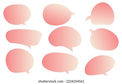 Set gradient speech bubbles on white background. chat box or chat vector square and doodle message or communication icon Cloud speaking for comics and minimal message dialog