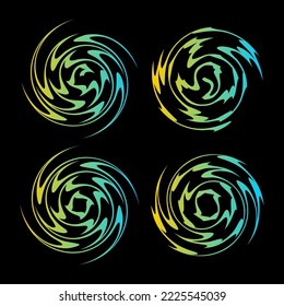 set of gradient spiral and swirl motion elements