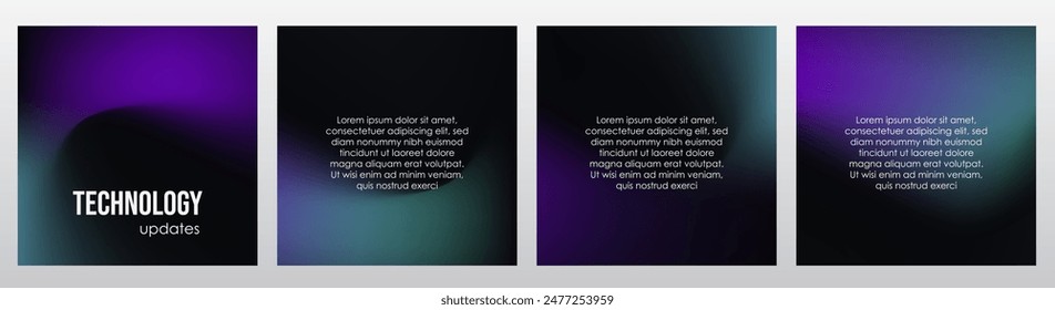 Set of gradient square banner template design. Modern banner with abstract elements for social media post, and website.
