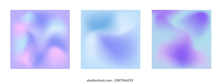 set of gradient square fluid backgrounds in muted winter and spring tones