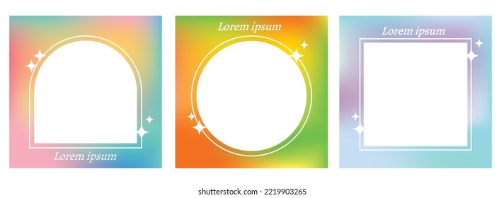 Conjunto de plantillas de degradado para medios sociales, afiche, folleto, tarjeta, impresión. Antecedentes abstractos. Ilustración del vector