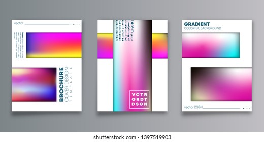 Set of gradient texture background for banner, flyer, poster, brochure cover or other printing products. Vector illustration.