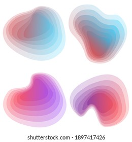 A set . Gradient Topography. Abstract topographical forms, vector