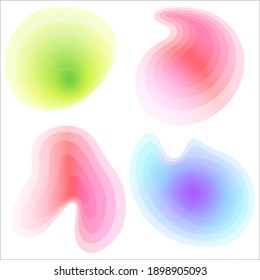 A set . Gradient Topography. Abstract topographical forms, vector