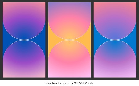 Set of gradient wallpapers. Vector Illustration