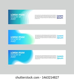Set of gradient wave banner design.  Horizontal advertising.