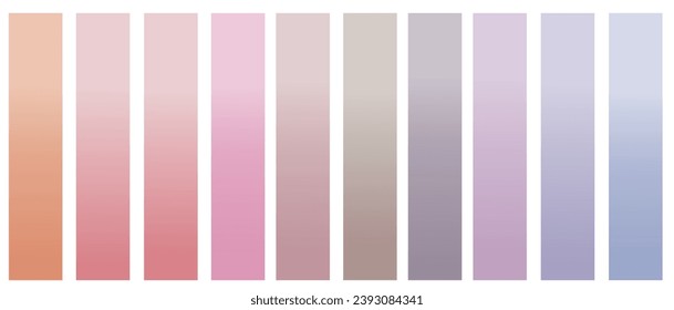 Die Farbpalette der Farbverläufe ist hell, glatt, pastellfarben, mit Farbverläufen für Geräte, Computer und moderne Smartphone-Hintergründe. Vektorgrafik.