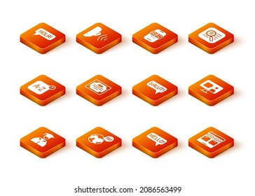 Set Graduate and graduation cap, Learning foreign languages, Online translator, Certificate template, Hello different, Salut,  and Foreign online study icon. Vector