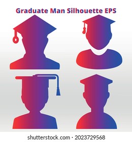 set of graduate man Silhouette abstract,  line isolated or logo isolated sign symbol vector, outline and stroke style Collection of high-quality color style vector illustration,