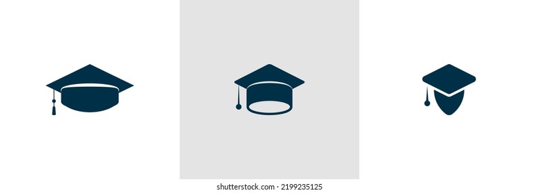 Conjunto de iconos vectoriales de sombreros de graduación