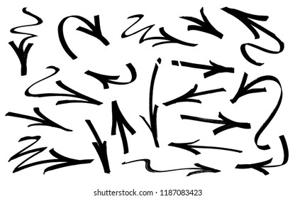 Set of graffiti arrows drawn by a marker. Vector illustration EPS 10