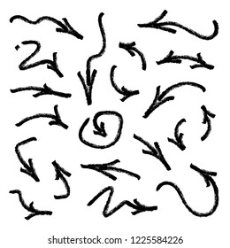 Set of graffiti arrows drawn by a marker. Vector illustration