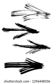 Set of graffiti arrows drawn by a brush. Vector illustration EPS 10