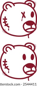 um conjunto de ícones de urso de grafite