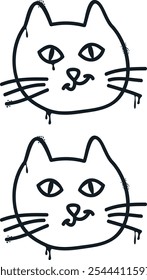 a set of graffiti cat icons