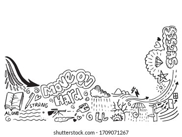 A set of graffiti doodles suitable for decoration, bagdes, stickers or embroidery on white background. Vector illustrations. 