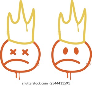 a set of graffiti face icons