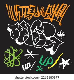 set graffiti with more colour for uyour background