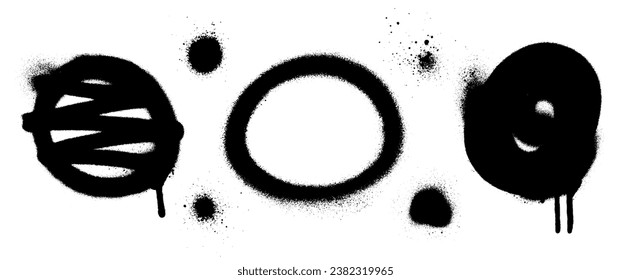 Set von Graffiti Spray-Banner. Vektorfarbenformen mit Scheuerschutz