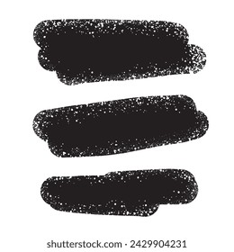 Set of graffiti spray banners. Vector spray paint shapes with Lines and Droplets Black ink splashes, collection of ink stains, Street style.