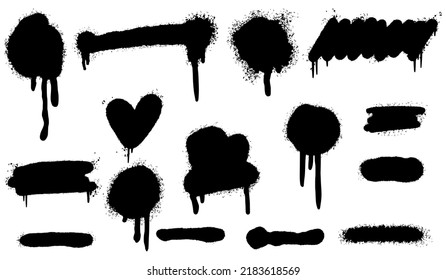 Graffiti Ropa pintada de líneas y gotas de tinta negra aisladas en fondo blanco. ilustración vectorial.