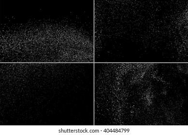 Set grainy abstract  texture on  black background.  Vector illustration,eps 10.