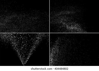 Set grainy abstract  texture on  black background.  Vector illustration,eps 10.
