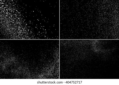 Set grainy abstract  texture on  black background.  Vector illustration,eps 10.
