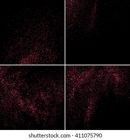 Set grainy abstract  texture on  black background. Snow texture. Grunge design element.  Vector illustration,eps 10.