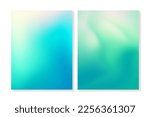 Set of grainy gradient backgrounds in blue-green colors on a nautical theme. For covers, wallpapers, branding, social media and other projects. For web and print.