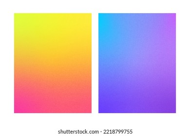 Conjunto de fondos gradientes granulados en colores brillantes. Para portadas, fondos de pantalla, marca, publicidad, medios sociales y otros proyectos. Vector, se puede usar para web e impresión.