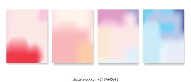 Set of grainy vector cover gradient backgrounds in vibrant colors. For brochures, booklets, posters, business cards, branding, wallpapers, social media and other projects.
