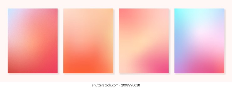 Set grainy vector gradient backgrounds and soft transitions  For covers  wallpapers  brands  social media   more  You can use grainy texture for each the backgrounds 
