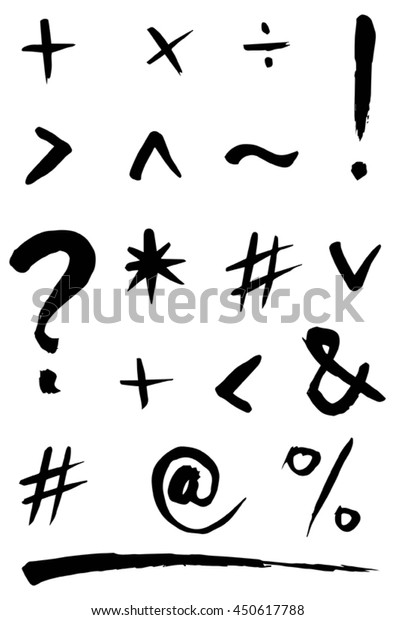 Satz Von Grammatikzeichen Symbolen Symbolen Fragezeichen Stock Vektorgrafik Lizenzfrei