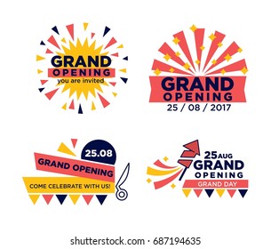 Set of grand opening announcements