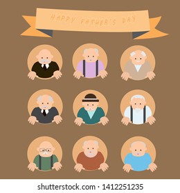 
set of grandfather with window vector, Isolated vector illustration.