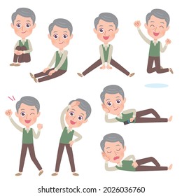 A set of grandpas expressing various emotions. It's vector art, so it's easy to edit.