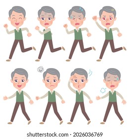 A set of grandpas expressing various emotions. It's vector art, so it's easy to edit.