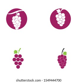 set of grapes logo template vector icon illustration design