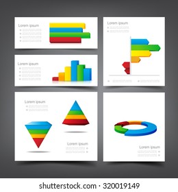 Set of graph charts pi diagrams and icon element for design vector illustration eps10
