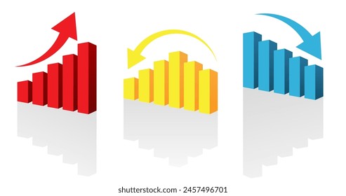 Set graph diagram up icon. set growth graphs arrow going up icon. Business diagrams and charts design vector illustration