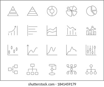 Set of graph and diagram line style. It contains such Icons as  graph, chart, columns, curve, infographic, analytics, arrow, data, growth and other elements.
customize color, easy resize.