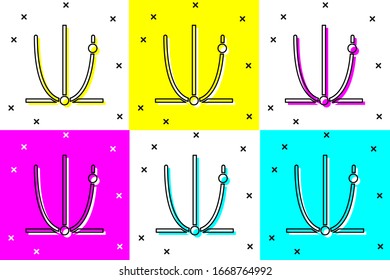 Set Graph, schedule, chart, diagram, infographic, pie graph icon isolated on color background.  Vector Illustration
