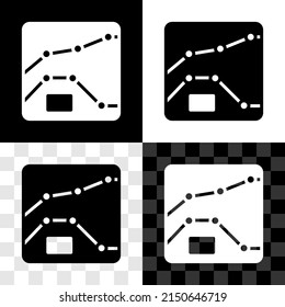 Establece el gráfico, la planificación, el gráfico, el diagrama, la infografía, el icono del gráfico circular aislado en fondo transparente y negro.  Vector