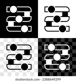 Set Graph, Plan, Diagramm, Diagramm, Infografik, Kuchen-Graphen Symbol einzeln auf schwarz-weißem, transparentem Hintergrund.  Vektorgrafik