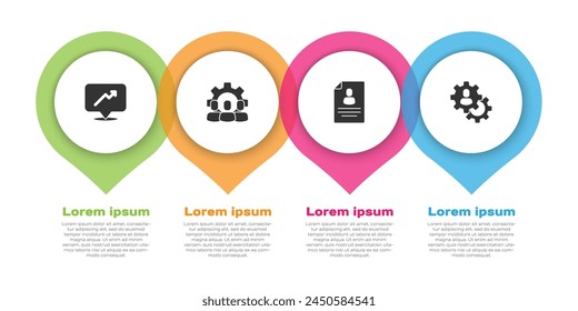 Set Graph, schedule, chart, Project team base, Resume and Head hunting. Business infographic template. Vector