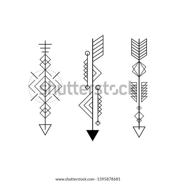 Set Graphic Arrows Tattoo Design Vector Stock Vector Royalty Free 1395878681