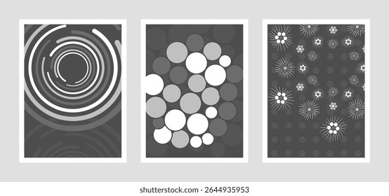Conjunto de artes gráficas em cores monótonas