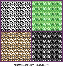 Set graphic background, geometric abstract, cube illusion with triangles, Vector set