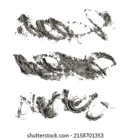 Un conjunto de pinceles gráficos. Grunge denso de textura vectorial. Separe sobre un fondo blanco. Escrates, manchas de pintura, calumnias. Tinta. Efecto de cosecha.